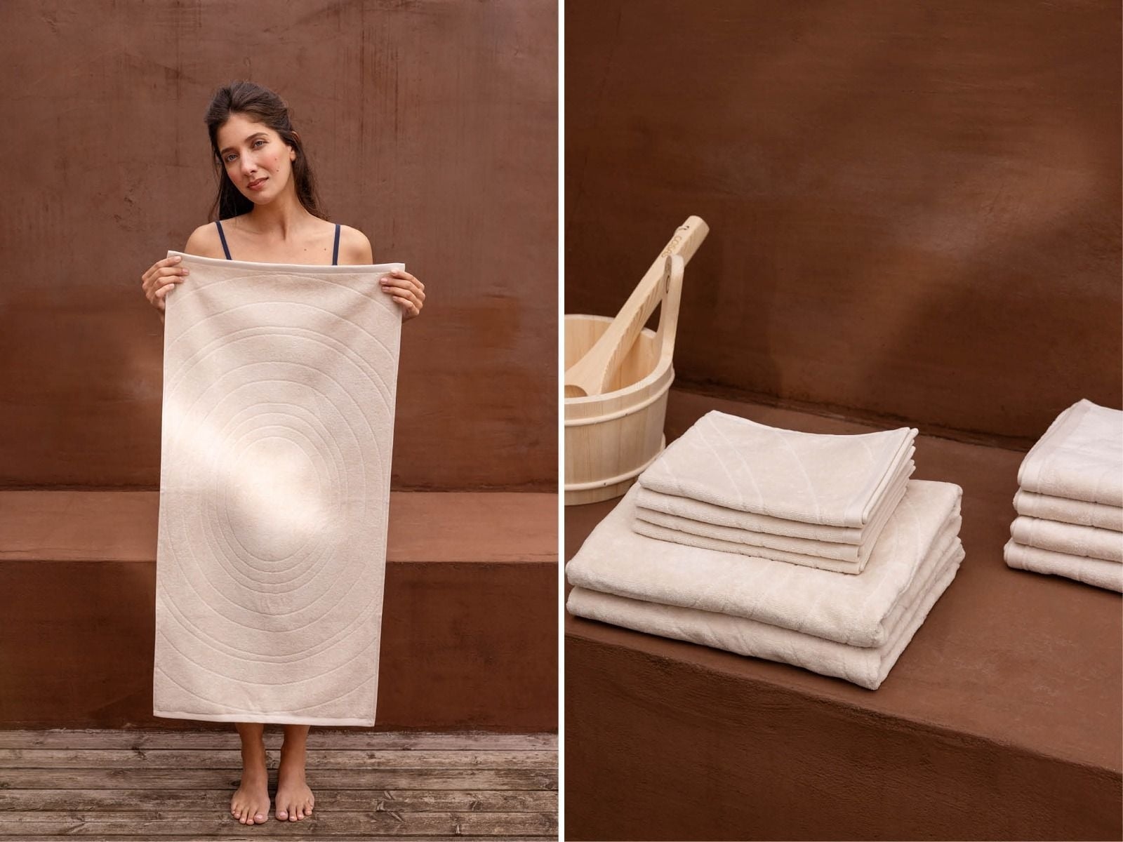 Serviette de toilette en velours sable fin 50x100