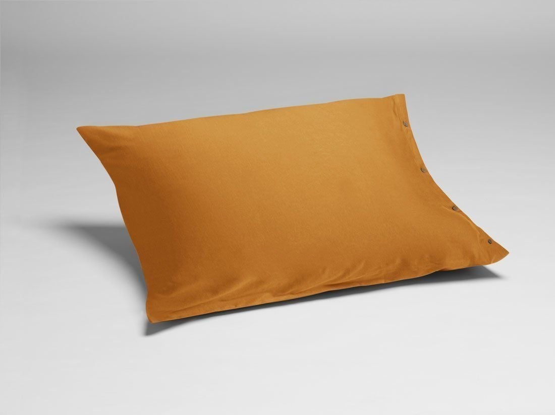 Taie d'oreiller jersey jaune tournesol