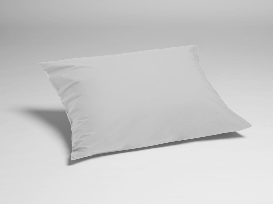 Taie d'oreiller percale de coton gris brumeux