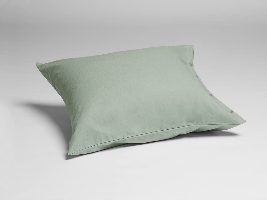 Taie d'oreiller flanelle de coton pale green 50x60