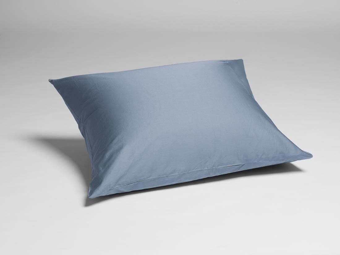 Taie d'oreiller satin de coton faded blue 50x60