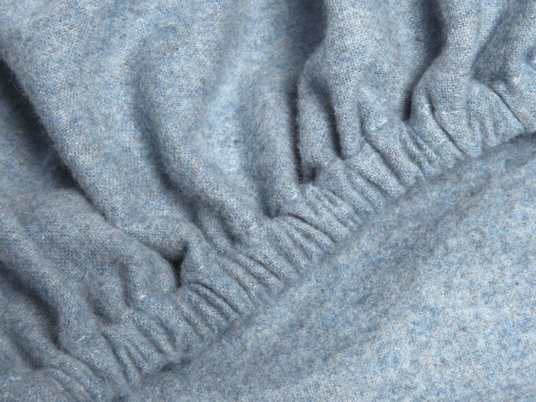 Drap-housse flanelle de coton bleu clair