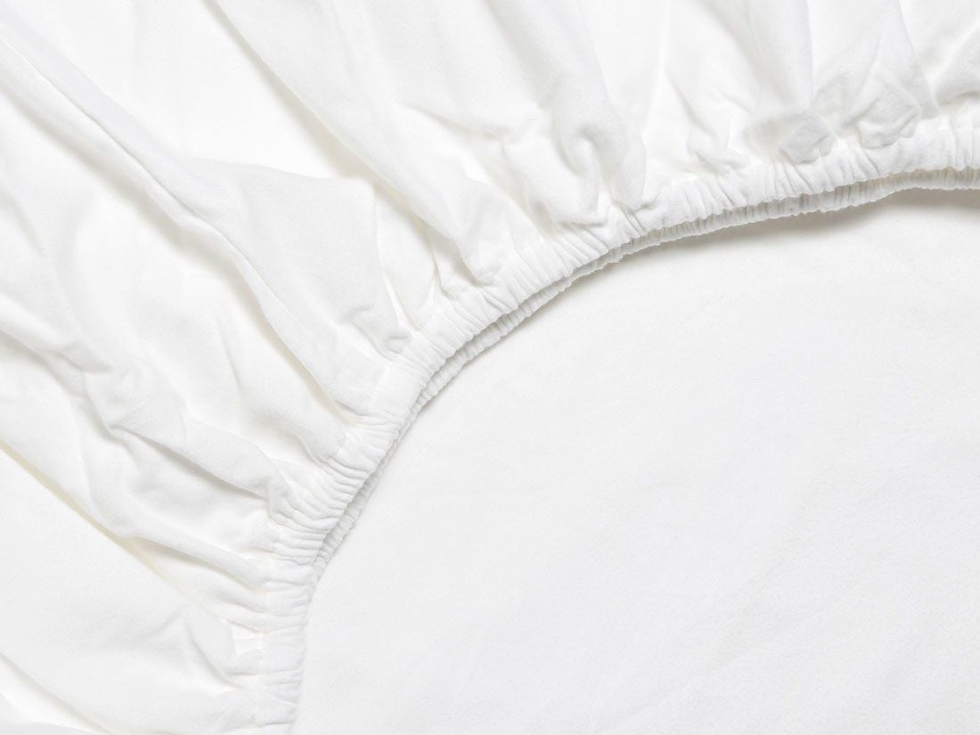 Drap-housse flanelle de coton blanc pur