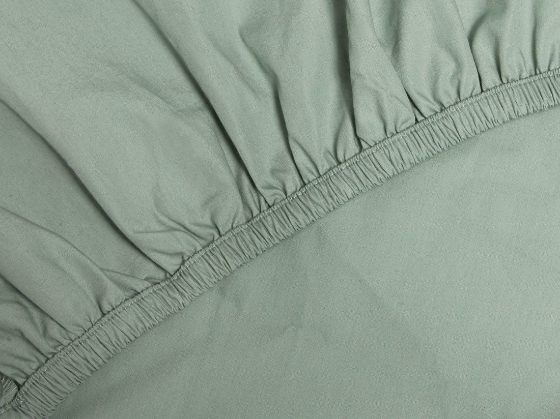 Drap-housse enfant percale de coton vert jade