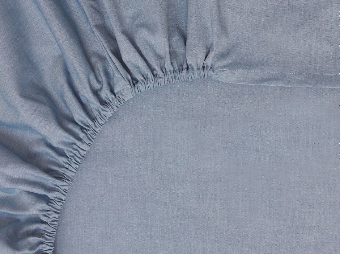 Drap-housse coton TENCEL™ bleu chambray
