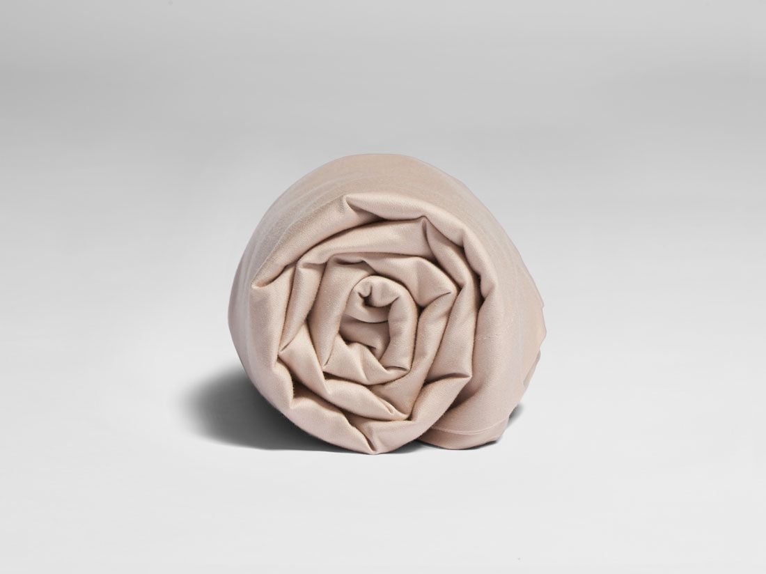 Drap plat enfant satin de coton rose poussiéreux