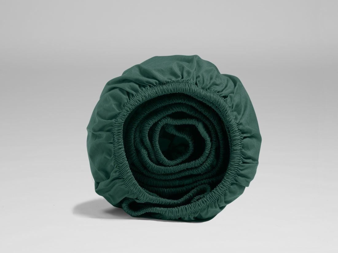 Drap-housse percale de coton vert forêt