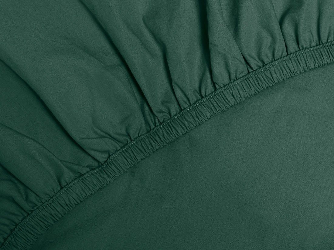 Drap-housse percale de coton vert forêt