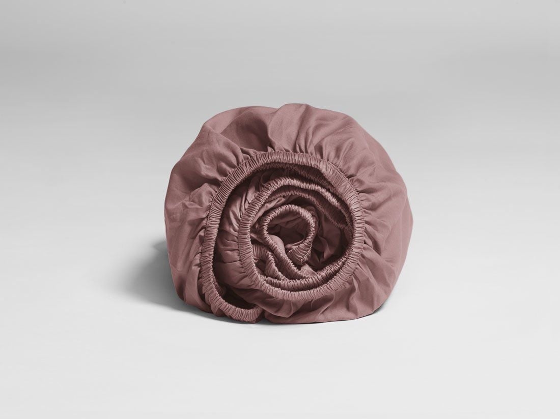 Drap-housse satin de coton rose blush