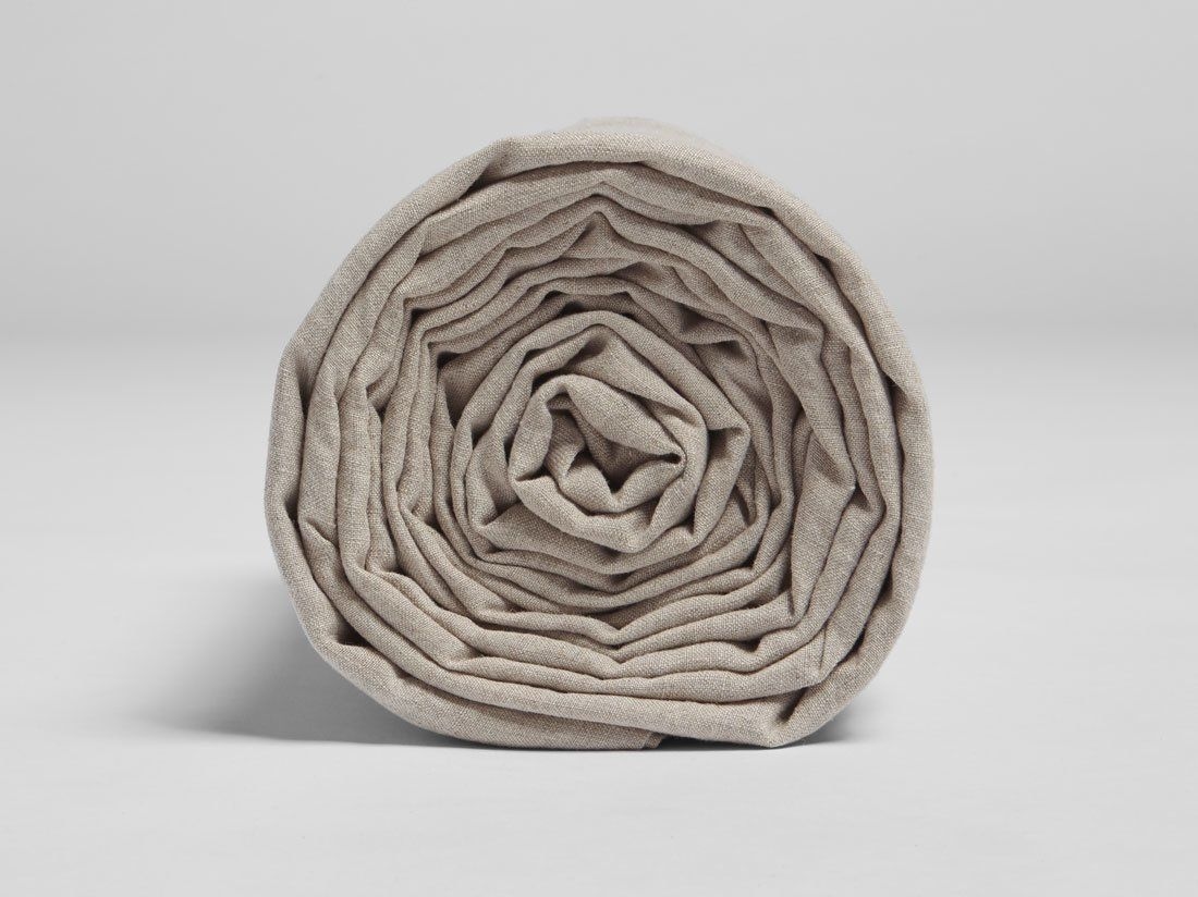 Drap plat lin lavé naturel