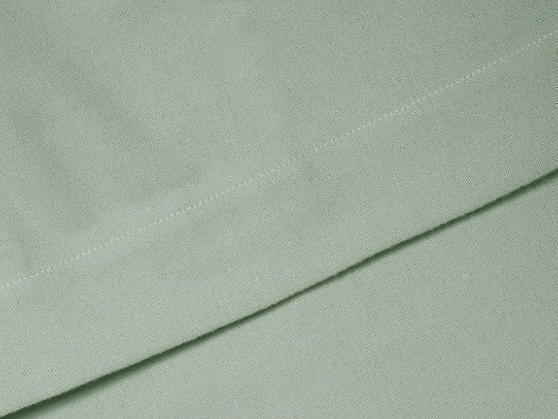 Drap plat flanelle de coton vert pâle