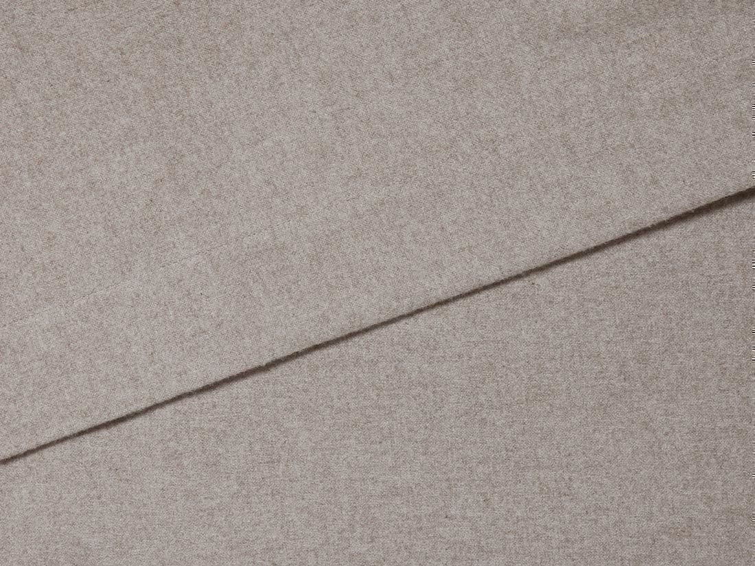 Drap plat flanelle de coton marron pierre