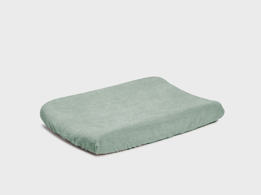 Housse de matelas à langer nid d'abeille vert d'eau 50x70