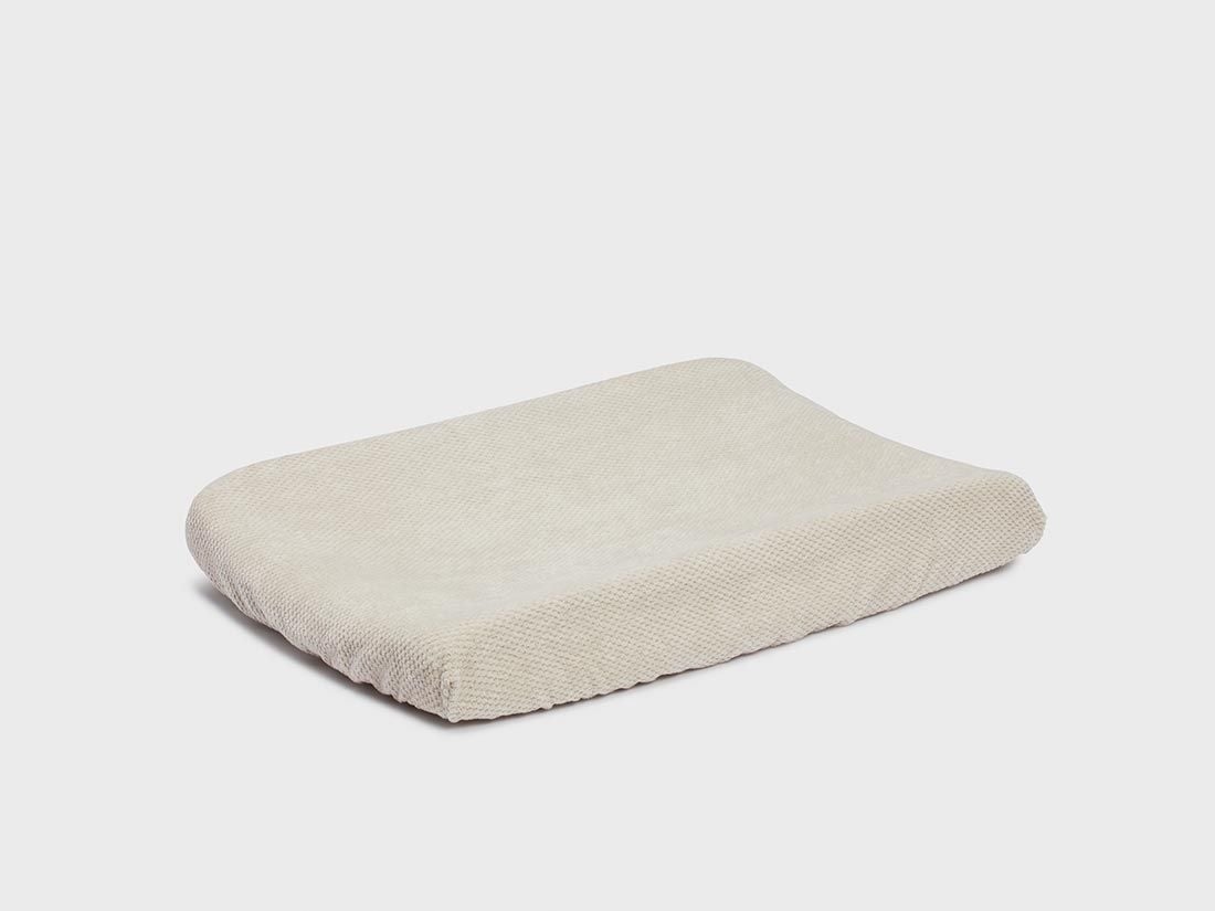 Housse de matelas à langer nid d'abeille blanc sable 50x70