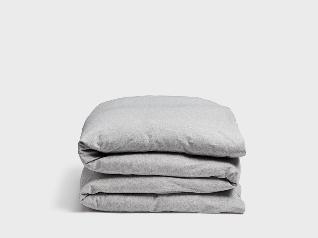 Housse de couette enfant jersey gris blanc