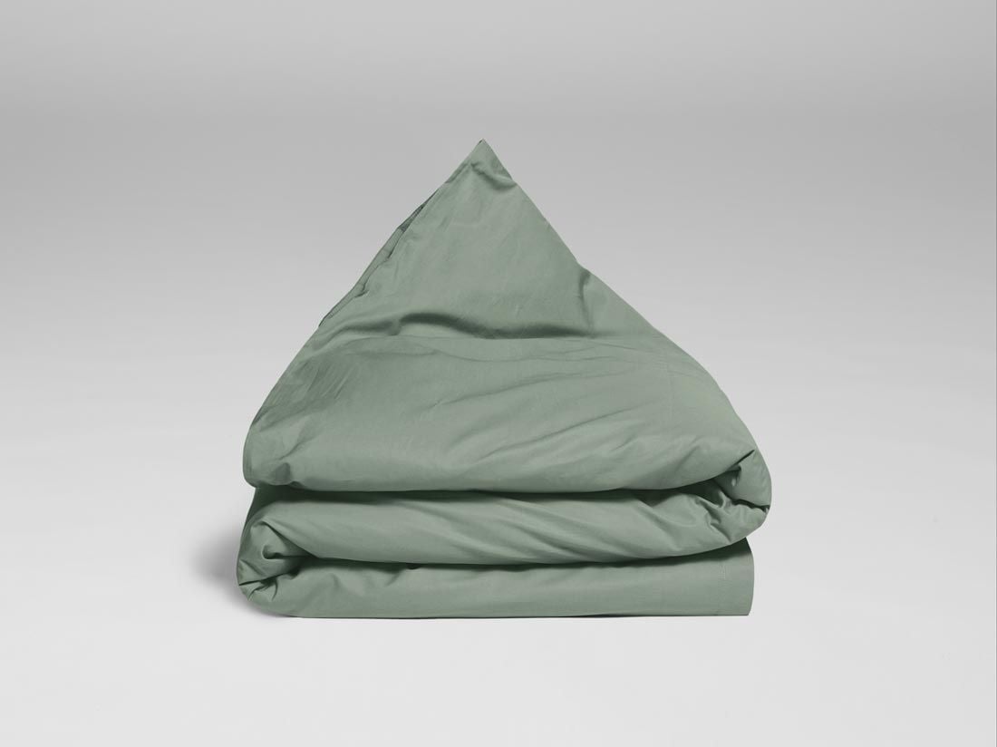 Housse de couette enfant percale de coton vert jade