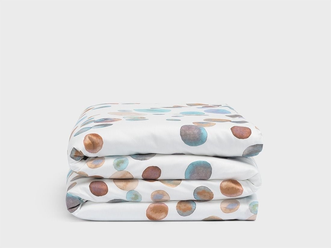 Housse de couette enfant satin de coton touches d’aquarelle multicolore