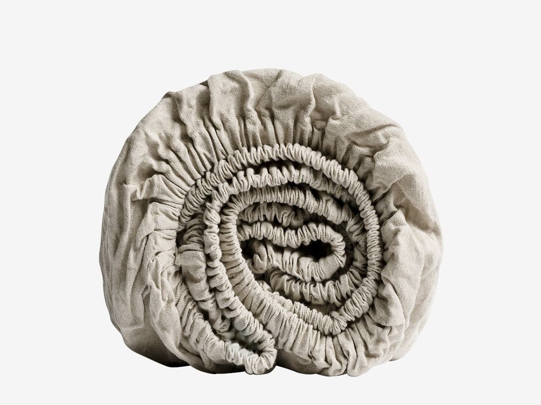 Drap-housse enfant lin lavé naturel