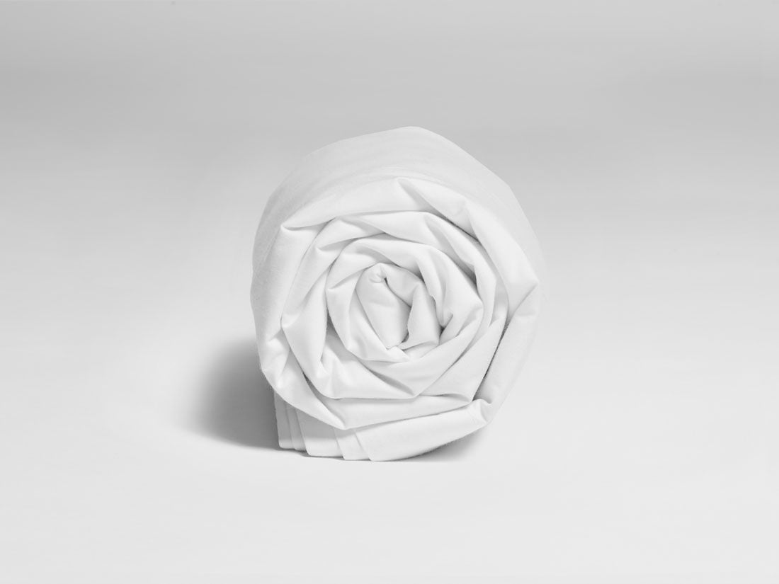 Drap plat enfant satin de coton blanc pur