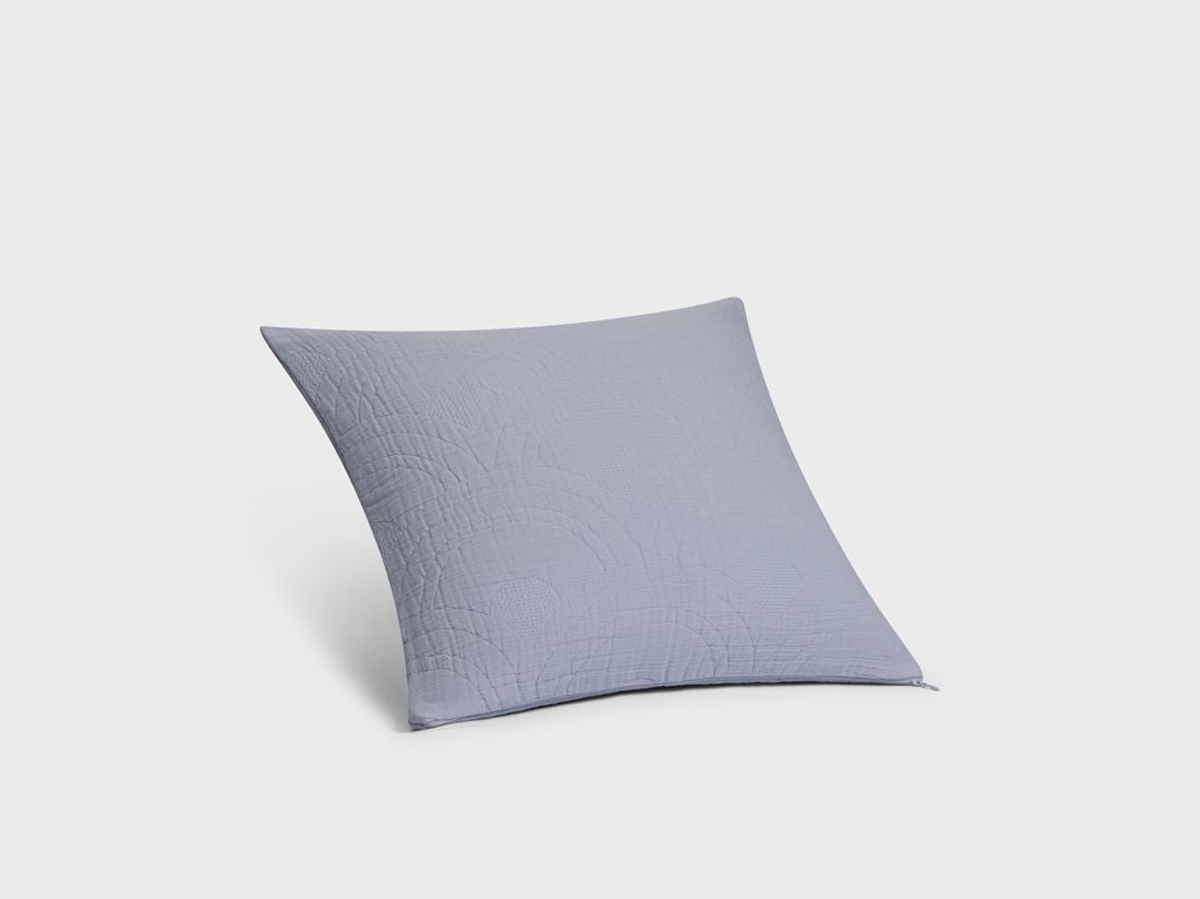 Housse de coussin décoratif en mousseline de coton arc bleu lavande 50x50