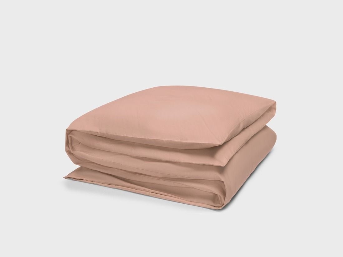 Housse de couette satin de coton rose cosmos