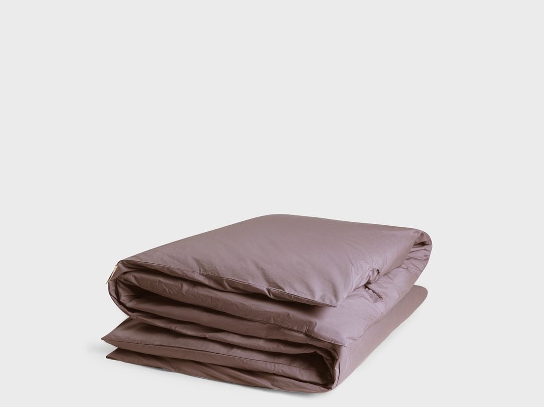 Housse de couette percale de coton mauve 200x200