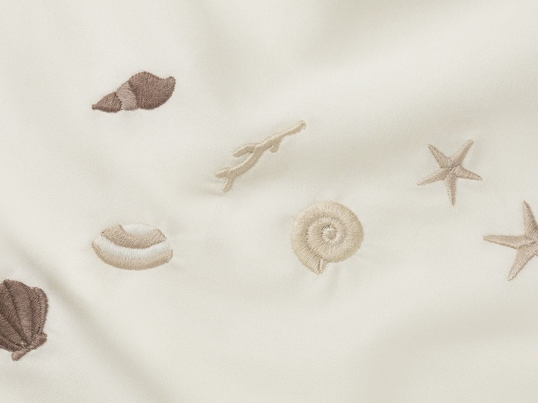 Taie d’oreiller satin de coton coquillage blanc chaud