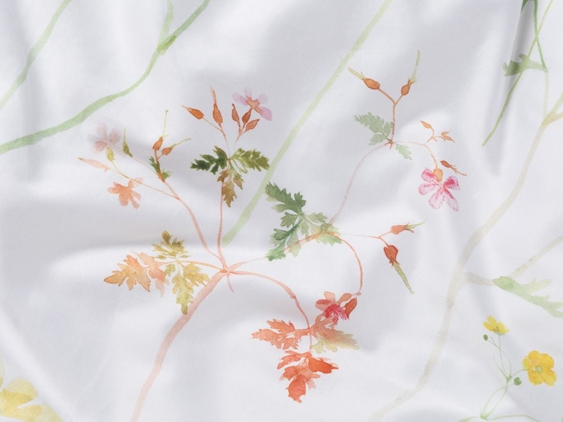 Housse de couette enfant satin de coton fleurs sauvages