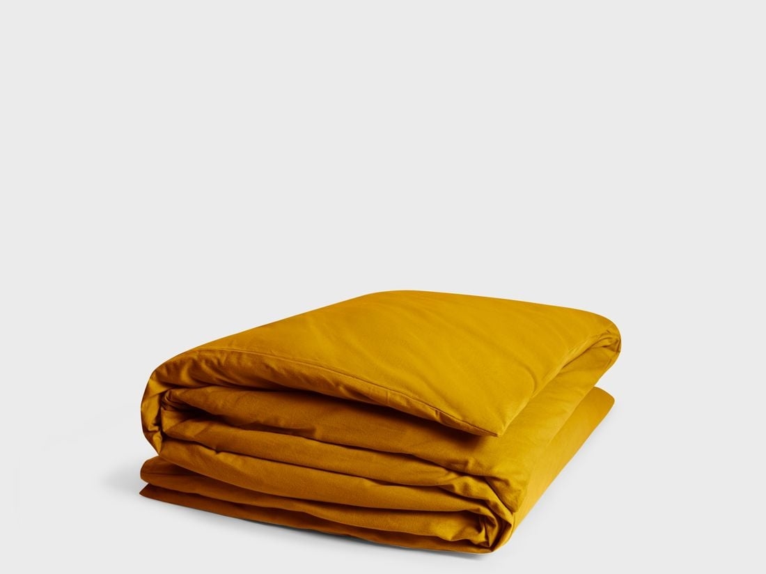 Housse de couette flanelle de coton jaune d'Inde 240x220