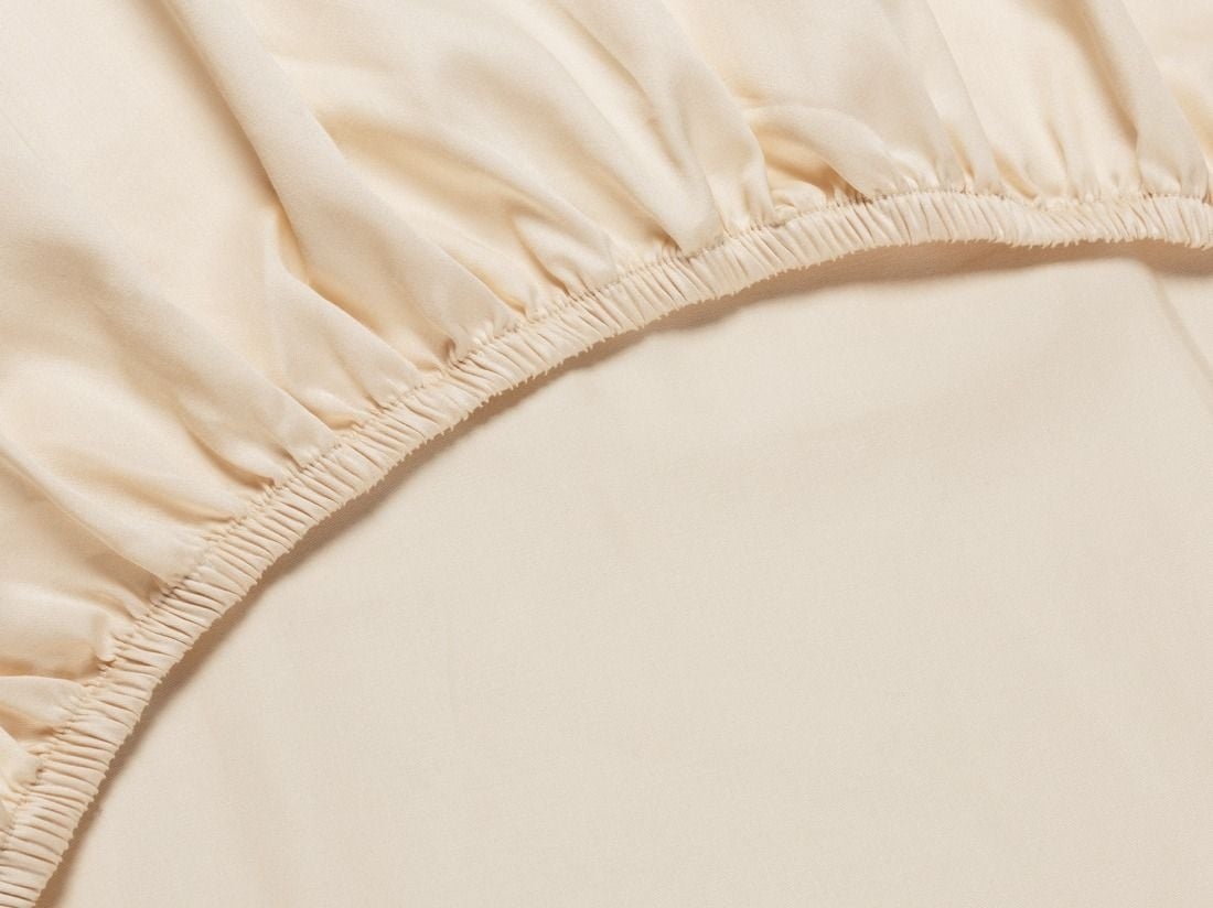 Drap-housse satin de coton lait d’amande