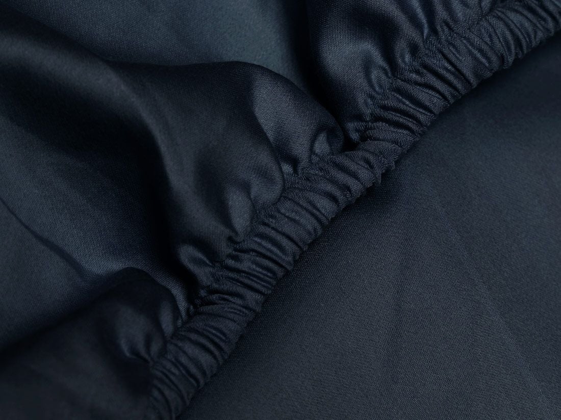 Drap-housse satin de coton myrtille