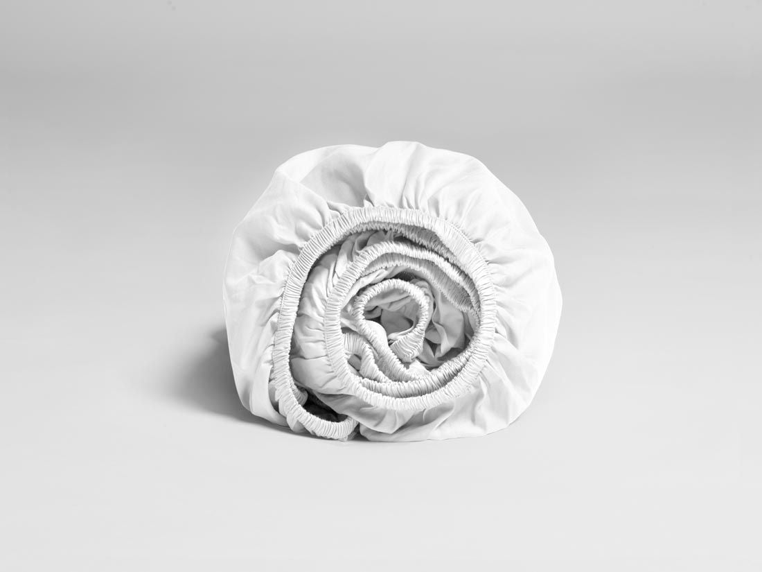 Drap-housse satin de coton blanc pur