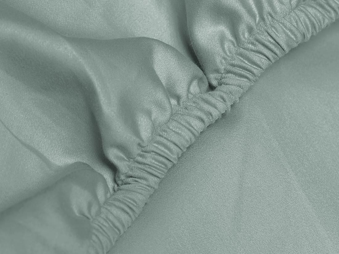 Drap-housse satin de coton vert d'eau