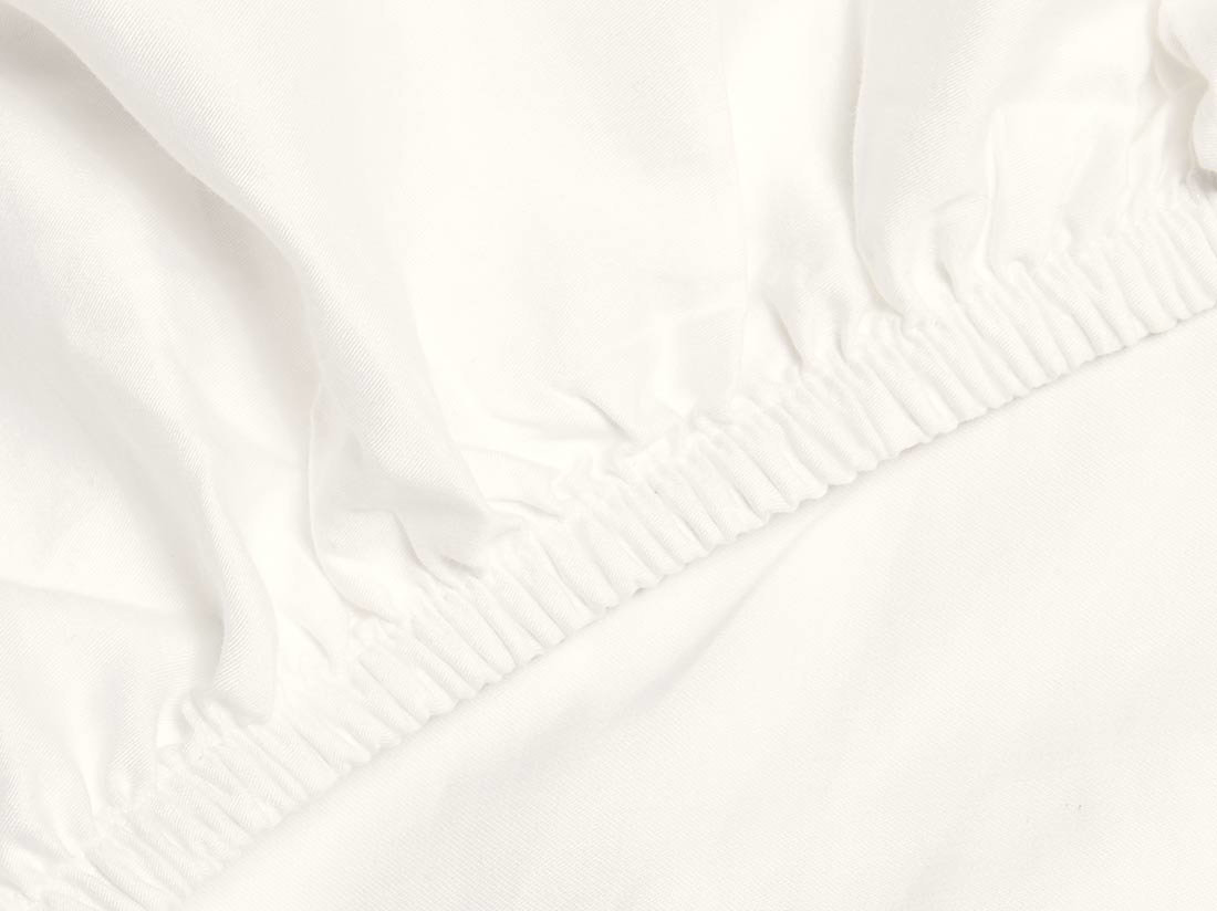 Drap-housse pour surmatelas satin de coton blanc chaud