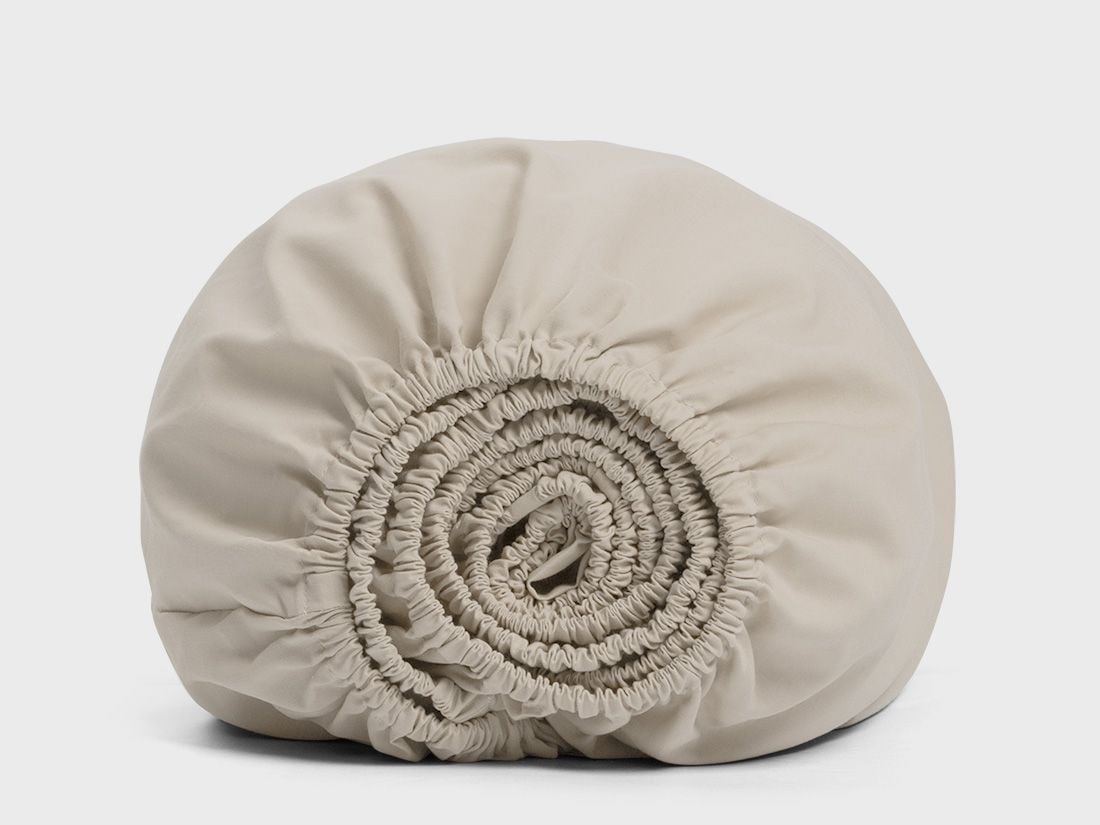Drap-housse coton TENCEL™ taupe sablonneux