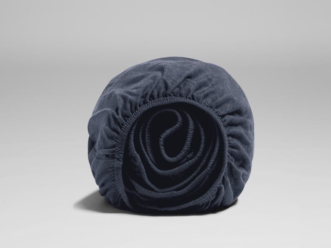 Drap-housse jersey bleu indigo