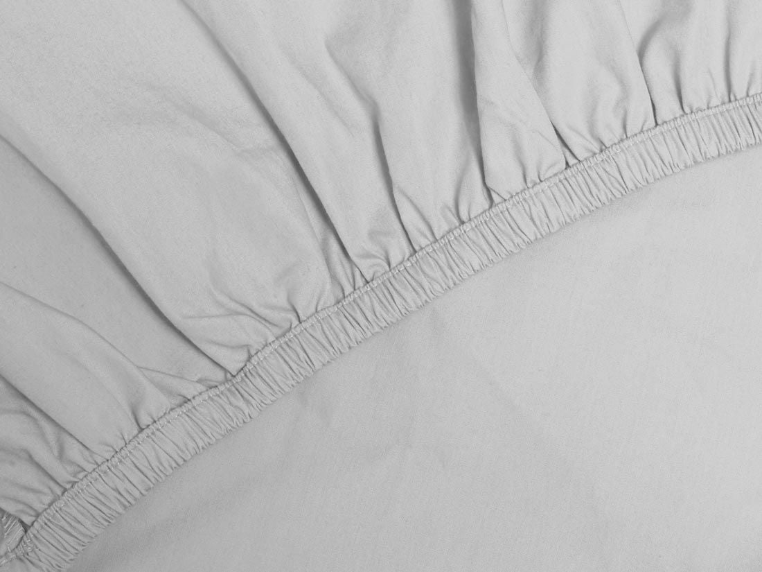 Drap-housse percale de coton gris brumeux