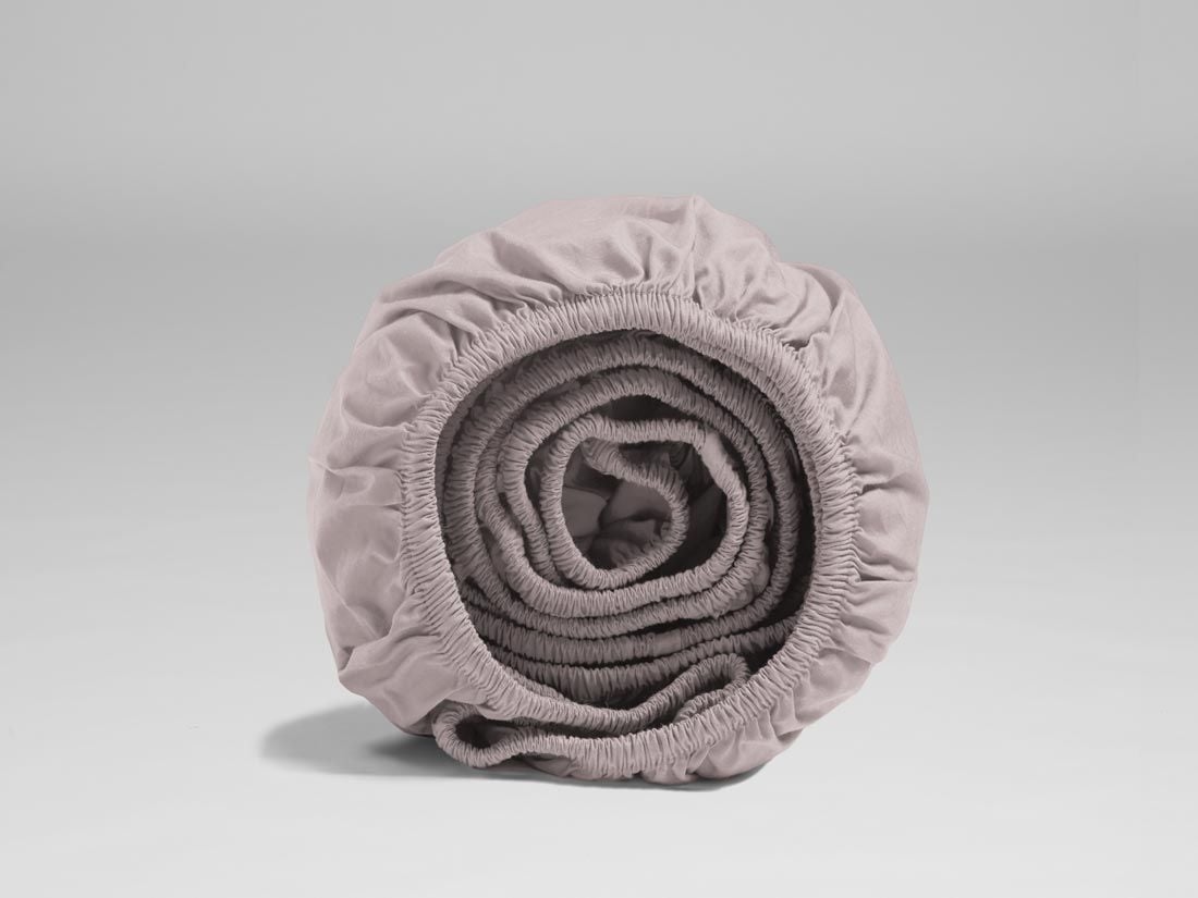 Drap-housse percale de coton rose pâle