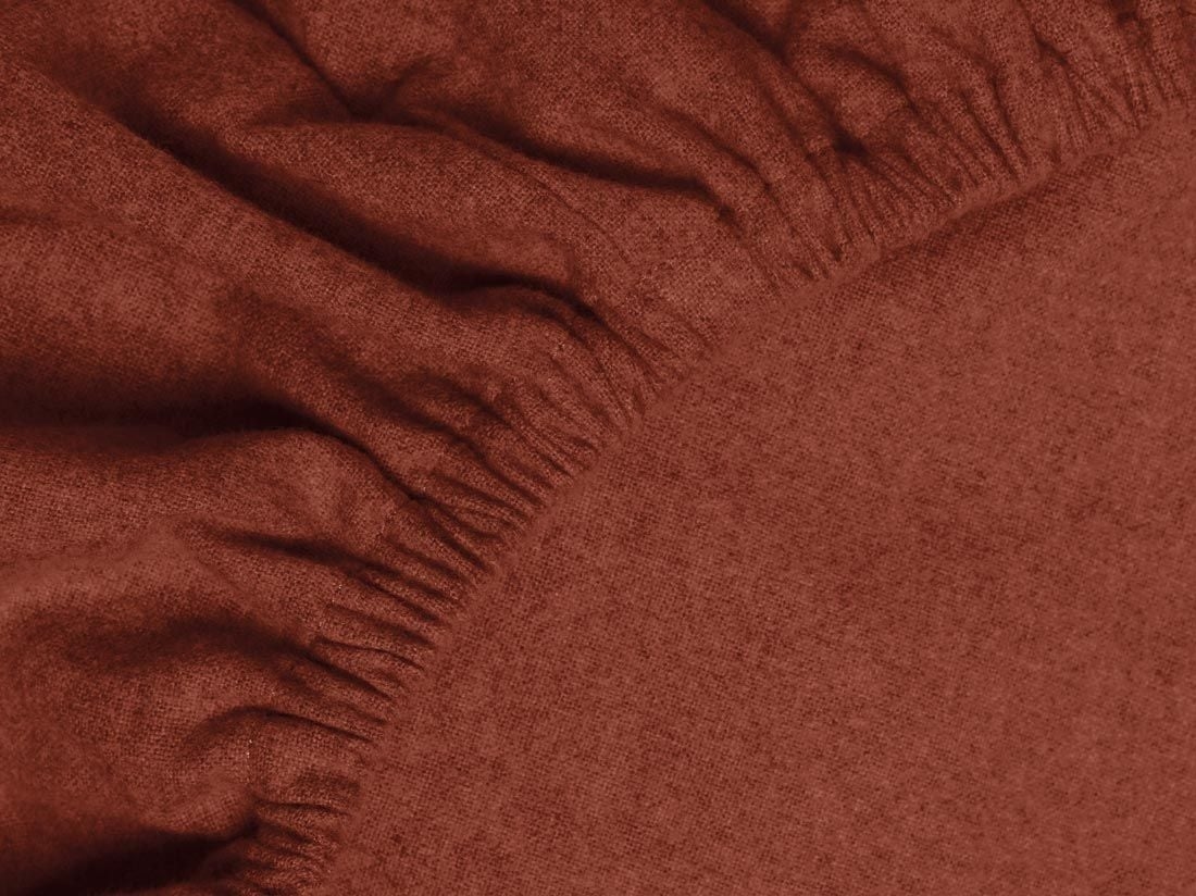 Drap-housse flanelle de coton velours rouge