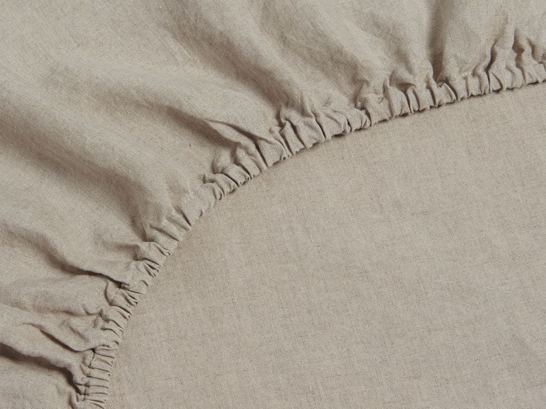 Drap-housse enfant lin lavé naturel