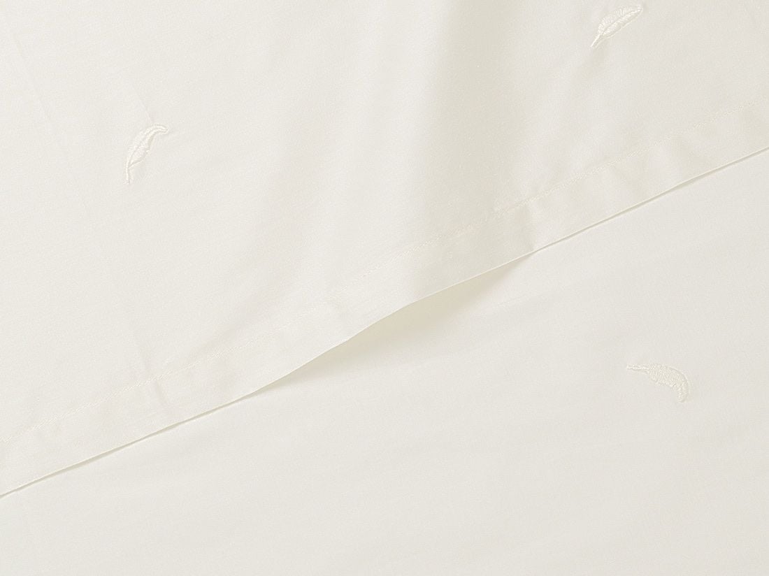 Drap plat enfant satin de coton plume blanc chaud