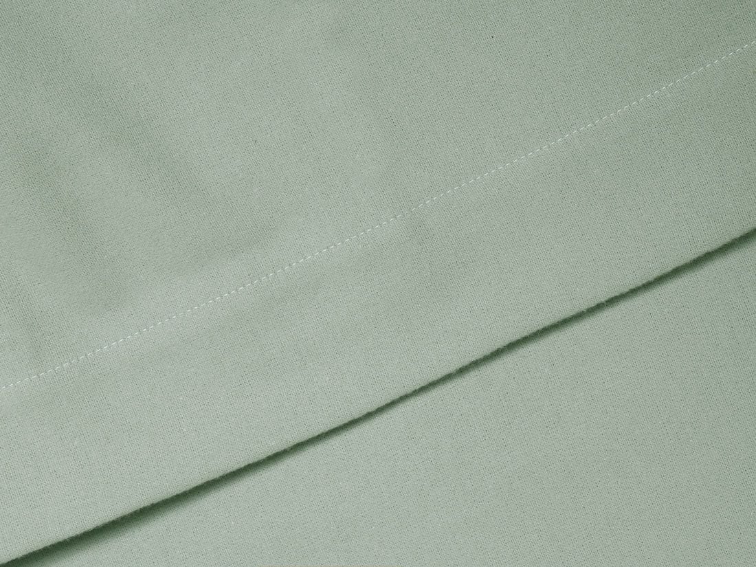 Drap plat flanelle de coton vert pâle 240x260