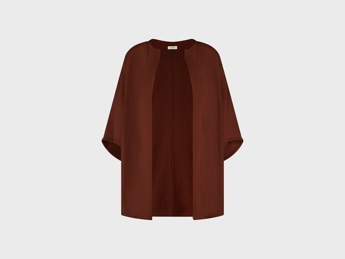 Veste de kimono en maille de coton marron cannelle