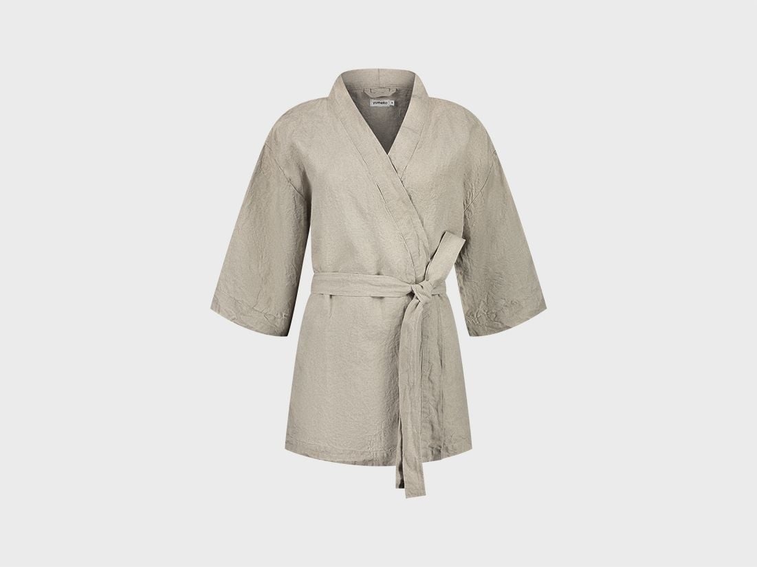 Veste kimono lin lavé naturel