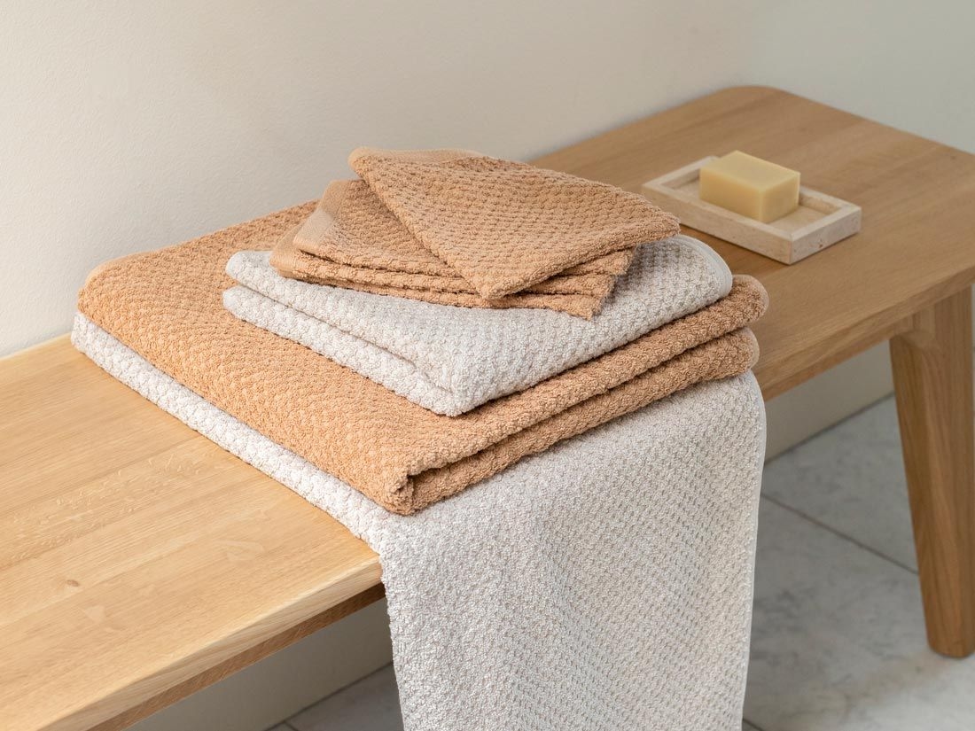 Gants de toilette nid d'abeille miel 15x22 - 4 pcs