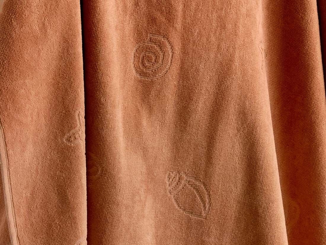 Drap de plage velours coquillage terracotta 86x140