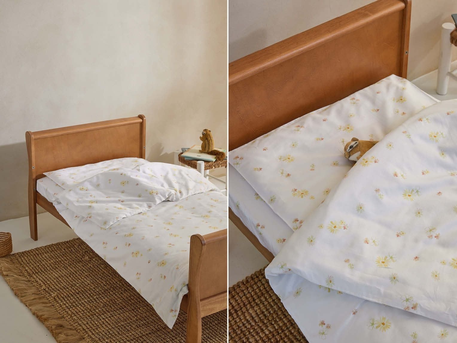 Housse de couette enfant satin de coton vallée fleurie
