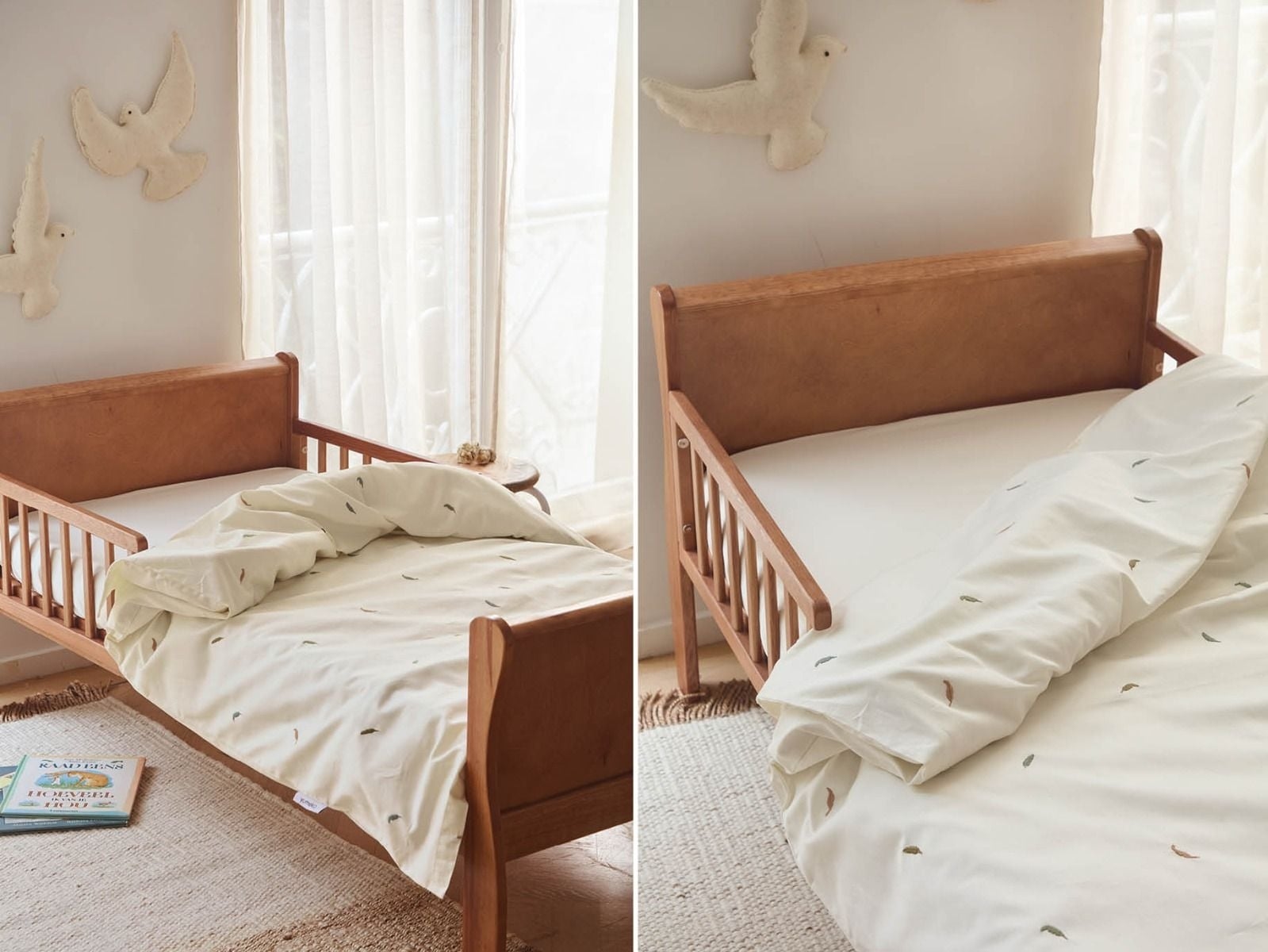 Housse de couette enfant satin de coton plume multicolore