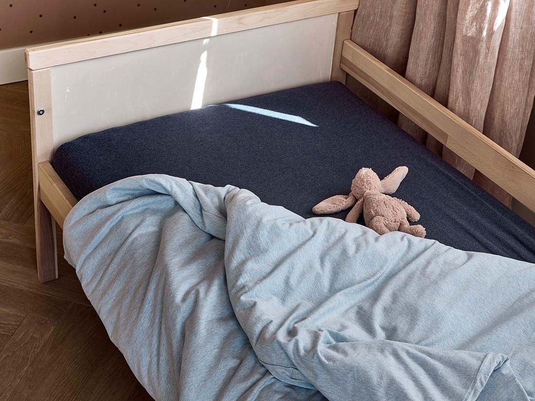 Drap-housse enfant jersey bleu indigo