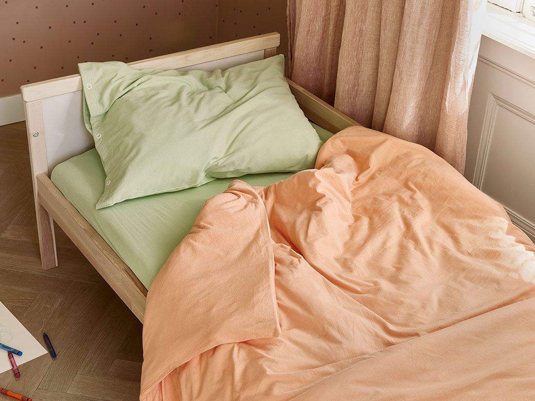 Drap-housse enfant jersey vert pistache 70x145x15